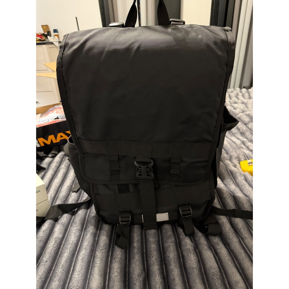 High Sierra Black Tactical Rolltop Backpack Buckle Flap 1146065 Mens Womens
